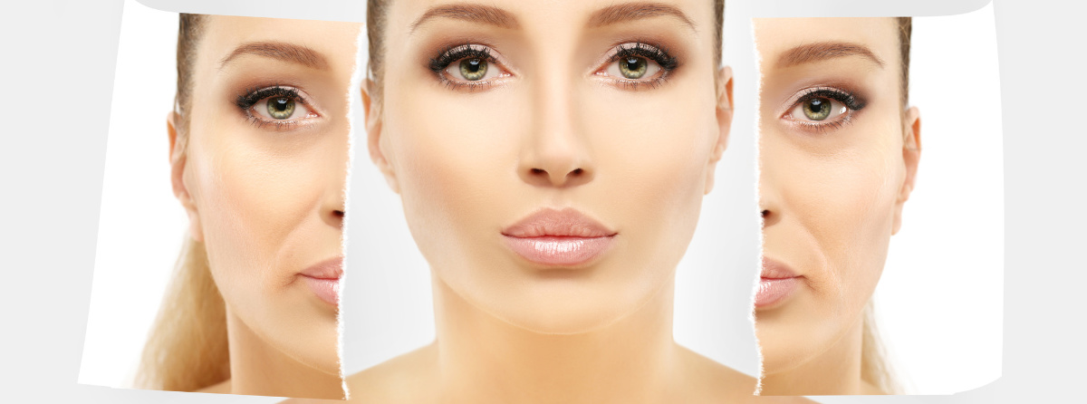 Schön gerichtetes Frauengesicht